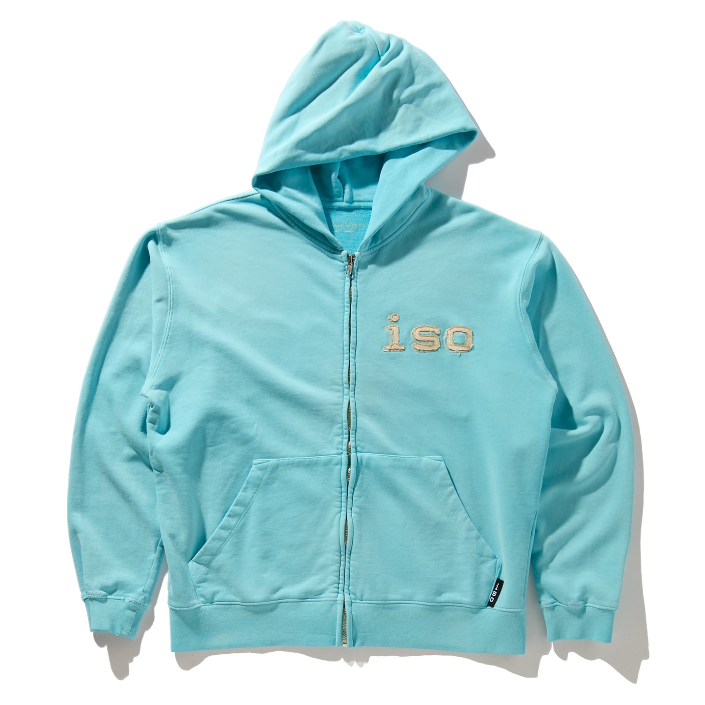 iso Frayed Logo Zip Hoodie (Baby Blue)