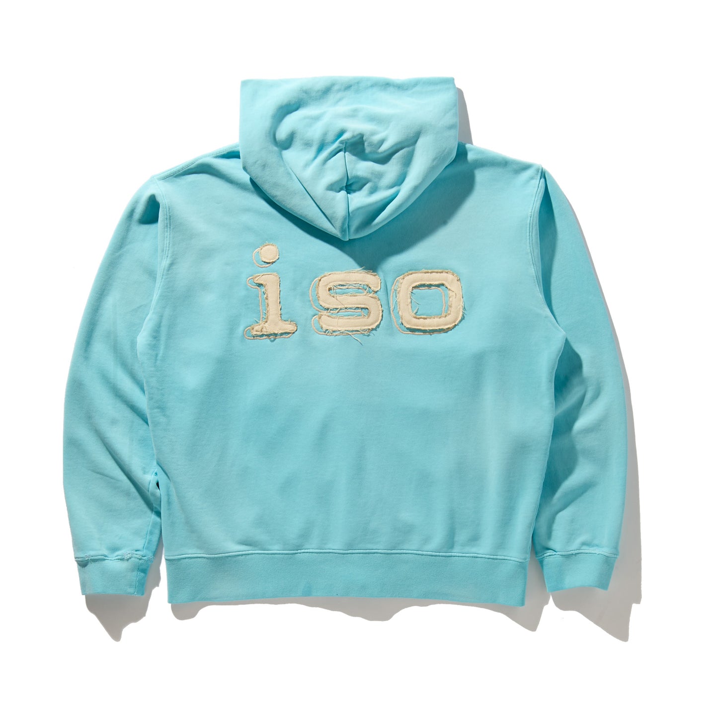 iso Frayed Logo Zip Hoodie (Baby Blue)