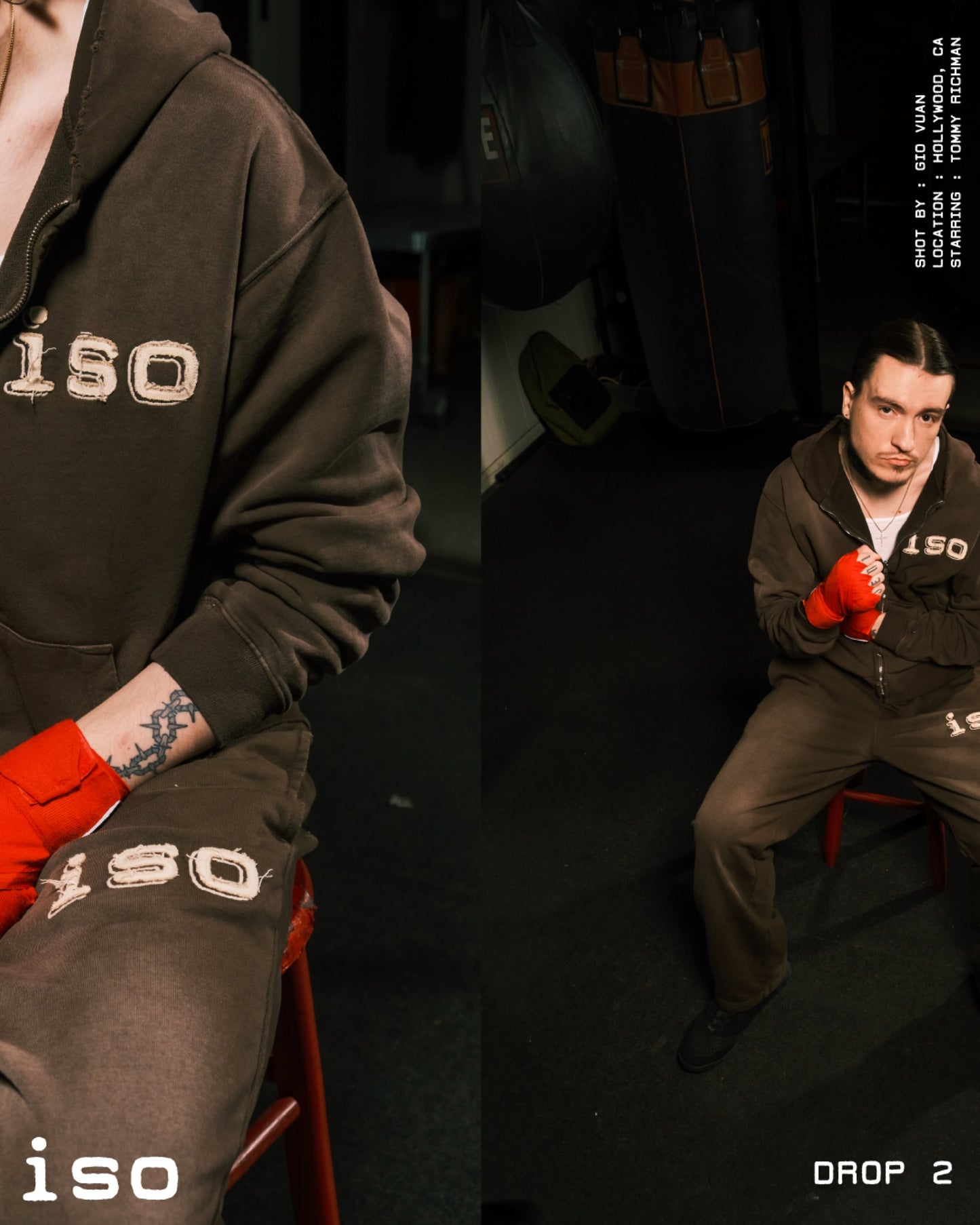 iso Frayed Logo Zip Hoodie (Black)
