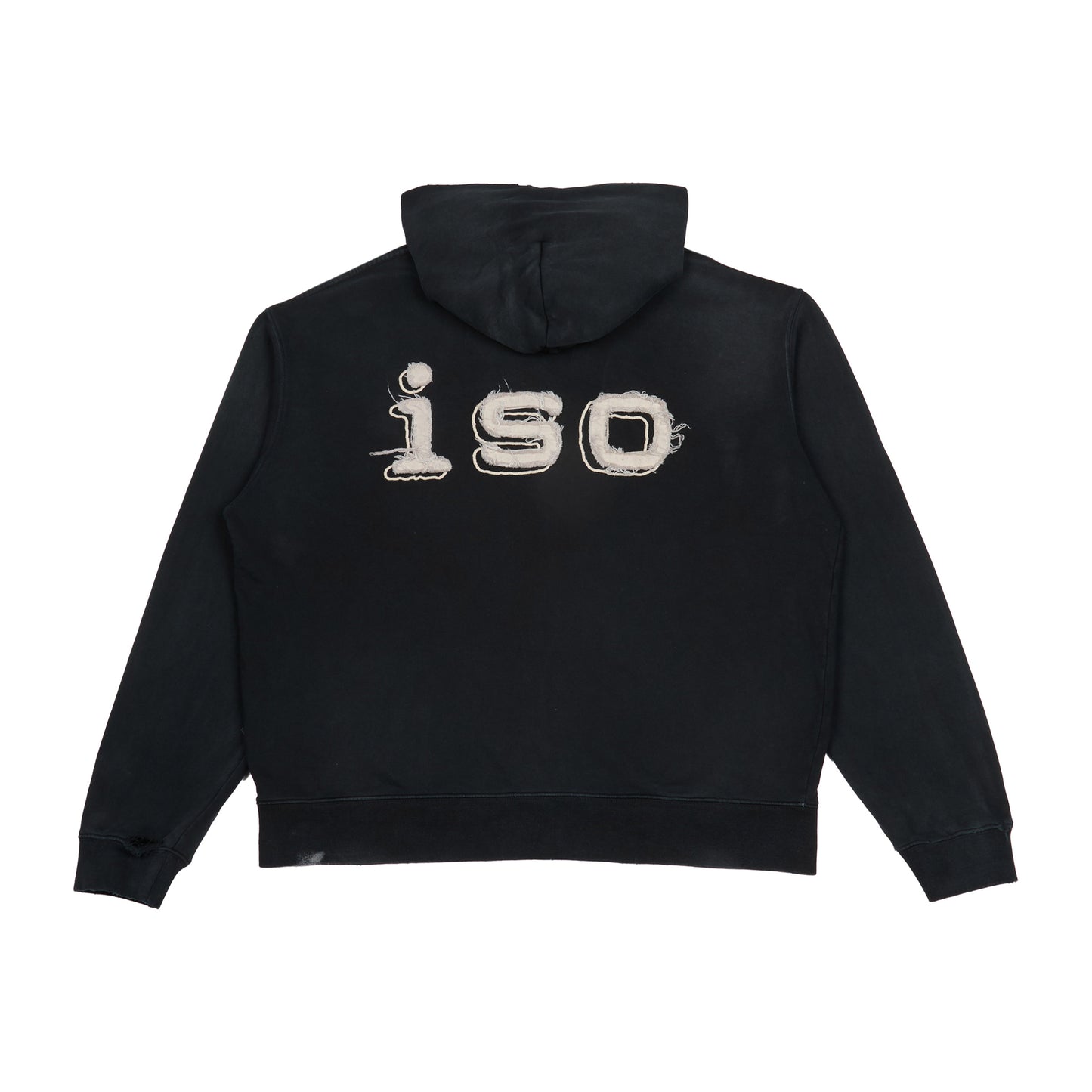 iso Frayed Logo Zip Hoodie (Black)