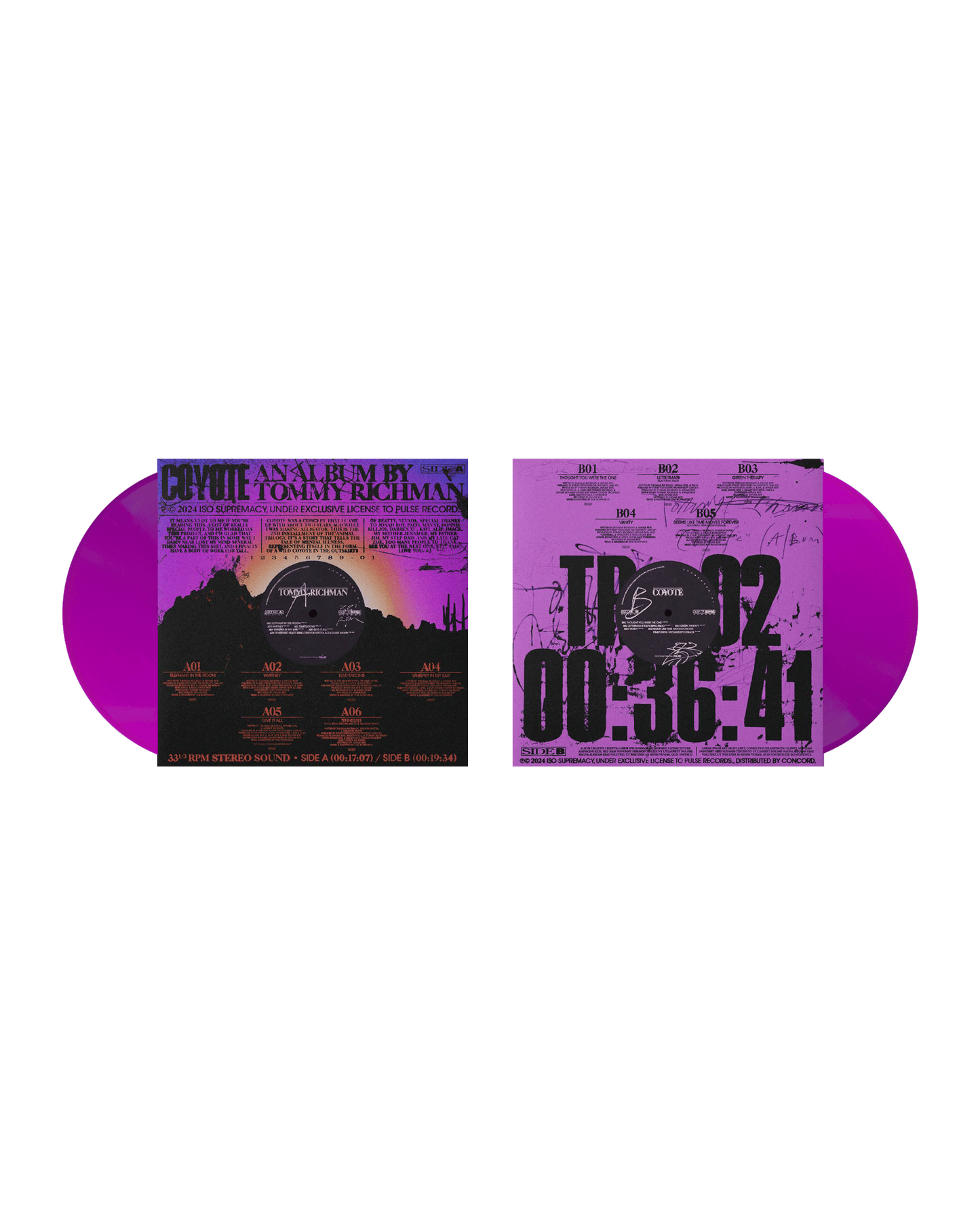 COYOTE - Signed Vinyl (Neon Violet)