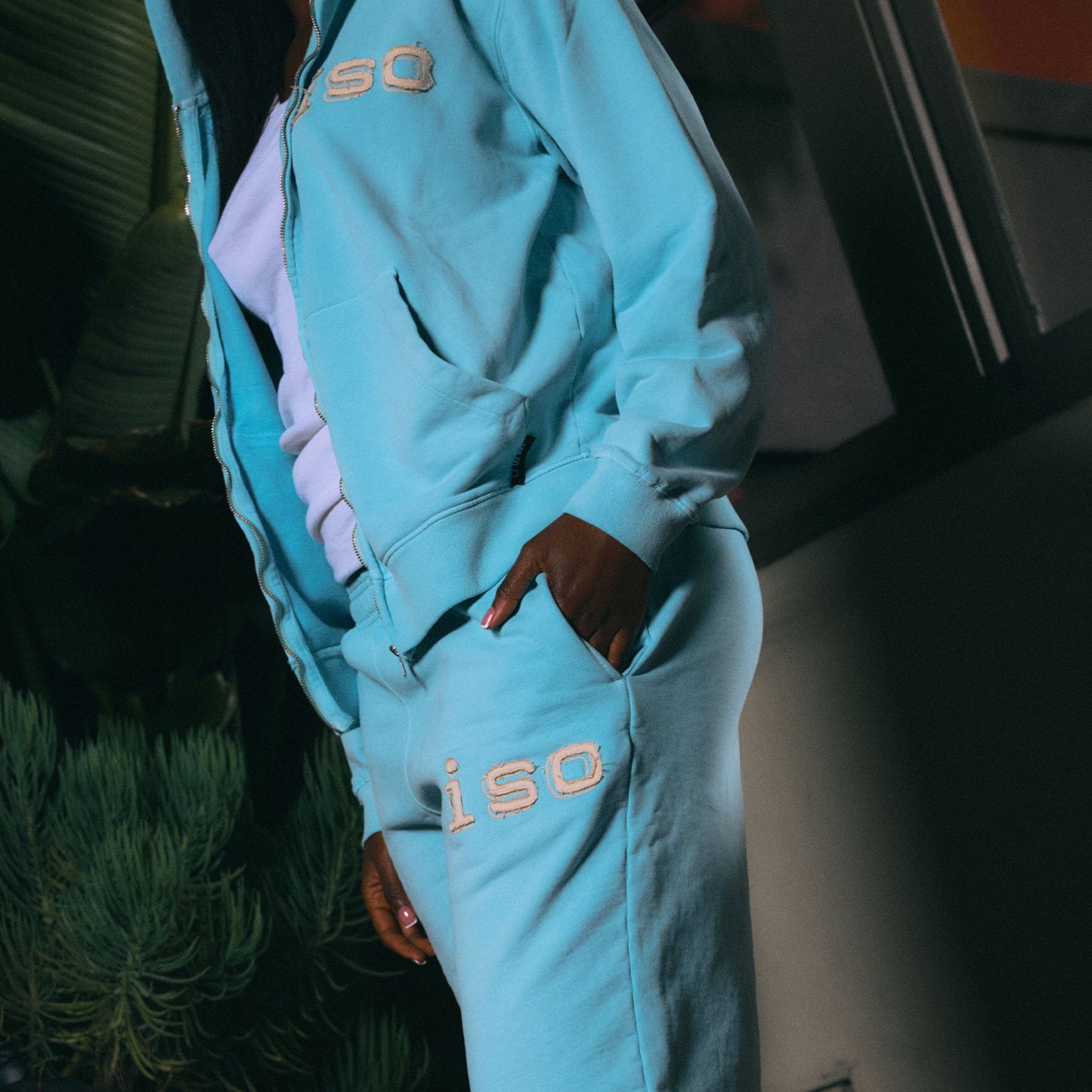 iso Frayed Logo Sweatpant (Baby Blue)