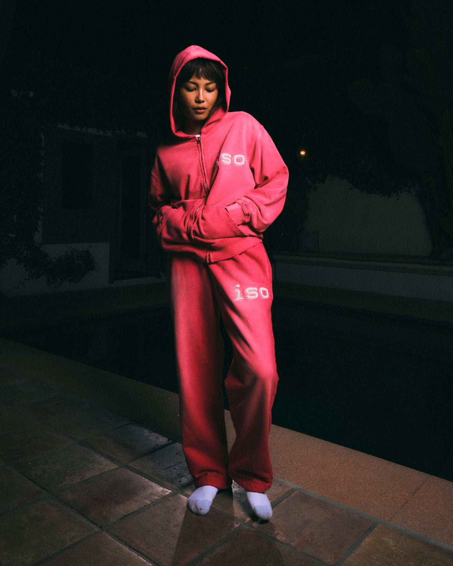 iso Frayed Logo Sweatpant (Pink)