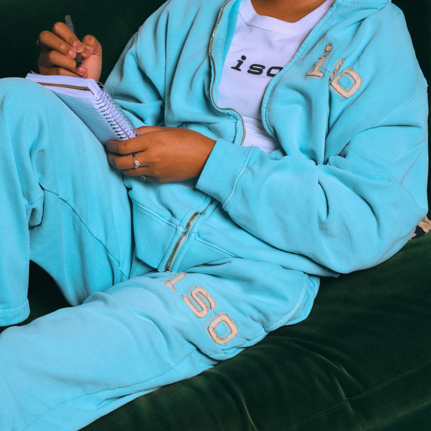 iso Frayed Logo Sweatpant (Baby Blue)